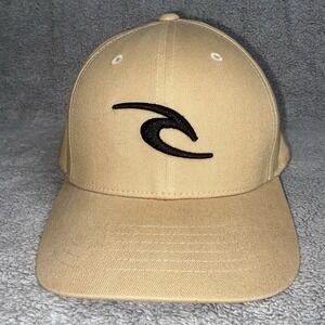 Rip Curl Flexfit Cap Men Yupoong Hat Embroidered Surf Skate Streetwear Tan